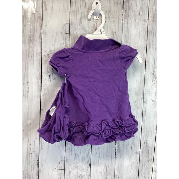 Ralph Lauren Baby Girls Puple Dress with Bloomer Collared Size 3 Months Old - Picture 2 of 4